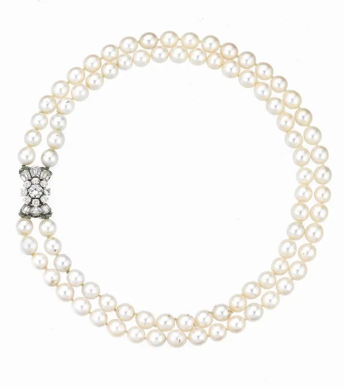 COLLANA, BULGARI, IN PLATINO, DIAMANTI E PERLE  - Asta GIOIELLI - Pandolfini Casa d'Aste