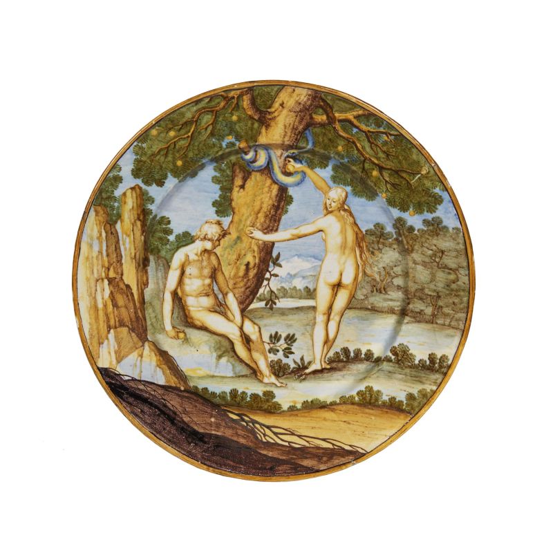 A BARTOLOMEO TERCHI DISH, SIENA OR SAN QUIRICO D'ORCIA, CIRCA 1740  - Auction ONLINE AUCTION | CERAMICA. MAIOLICHE E PORCELLANE DAL XVI AL XIX SECOLO - Pandolfini Casa d'Aste