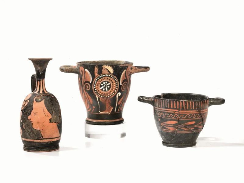 TRE VASI A FIGURE ROSSE  - Auction Antiquities - Pandolfini Casa d'Aste