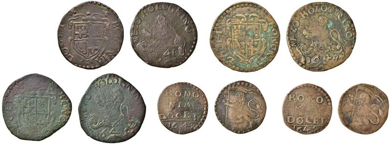 INNOCENZO X (GIOVANNI BATTISTA PANPHILJ 1644 - 1655), 3 MEZZI BOLOGNINI E 2 QUATTRINI  - Auction Collectible coins and medals. From the Middle Ages to the 20th century. - Pandolfini Casa d'Aste