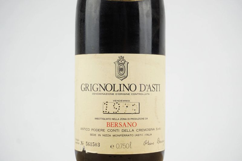 Grignolino d'Asti Bersano 1979  - Asta ASTA A TEMPO | Smart Wine - Pandolfini Casa d'Aste