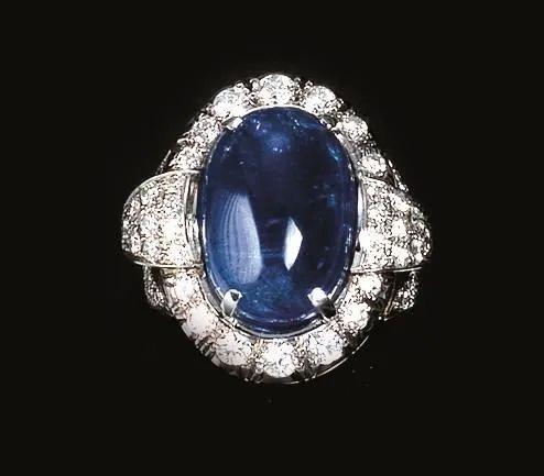 ANELLO IN ORO BIANCO, ZAFFIRI E DIAMANTI  - Auction Fine Jewels and Watches - Pandolfini Casa d'Aste