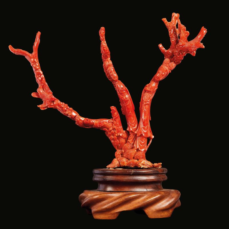 RED CORAL CARVING, CHINA, QING DYNASTY, 20TH CENTURY  - Auction Asian Art | 东方艺术 - Pandolfini Casa d'Aste