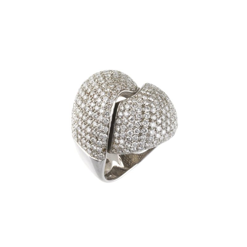 DIAMOND CONTRARIE BAND RING IN 18KT WHITE GOLD  - Auction ONLINE AUCTION | JEWELS - Pandolfini Casa d'Aste