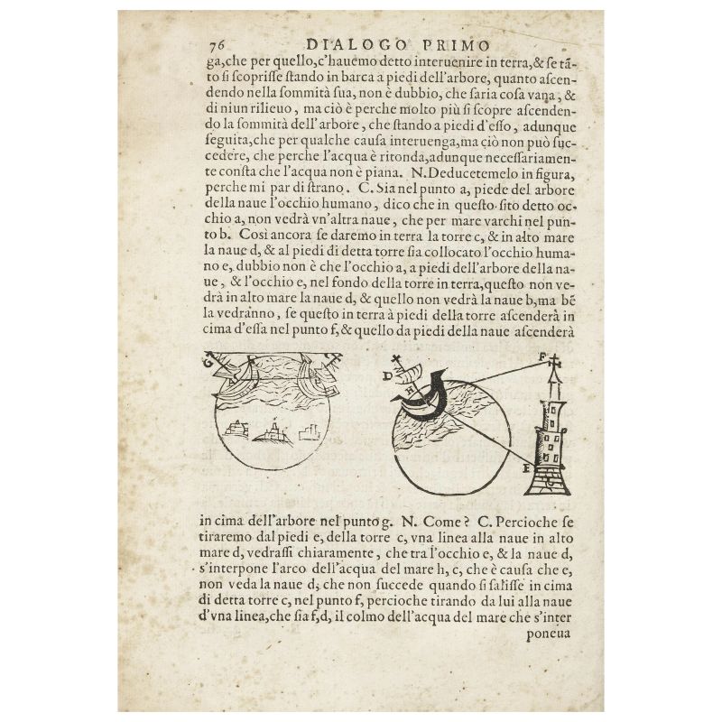 Tebalducci da Montalboddo, Claudio. Delli dialogi della quantità et del numero delle sfere terrestri e celesti. Roma, Santi, 1588.  - Auction BOOKS, MANUSCRIPTS,  AUTOGRAPHS AND PRINTS - Pandolfini Casa d'Aste