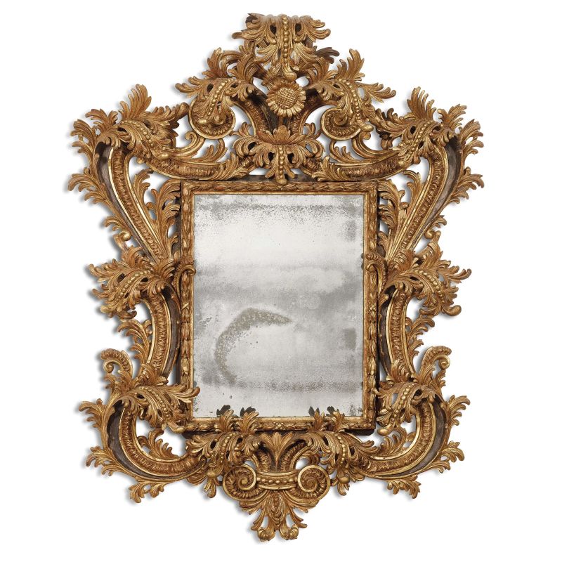 A LARGE CENTRAL ITALIAN MIRROR, 19TH CENTURY  - Auction INTERNATIONAL FINE ART and russian objets de vertu - Pandolfini Casa d'Aste