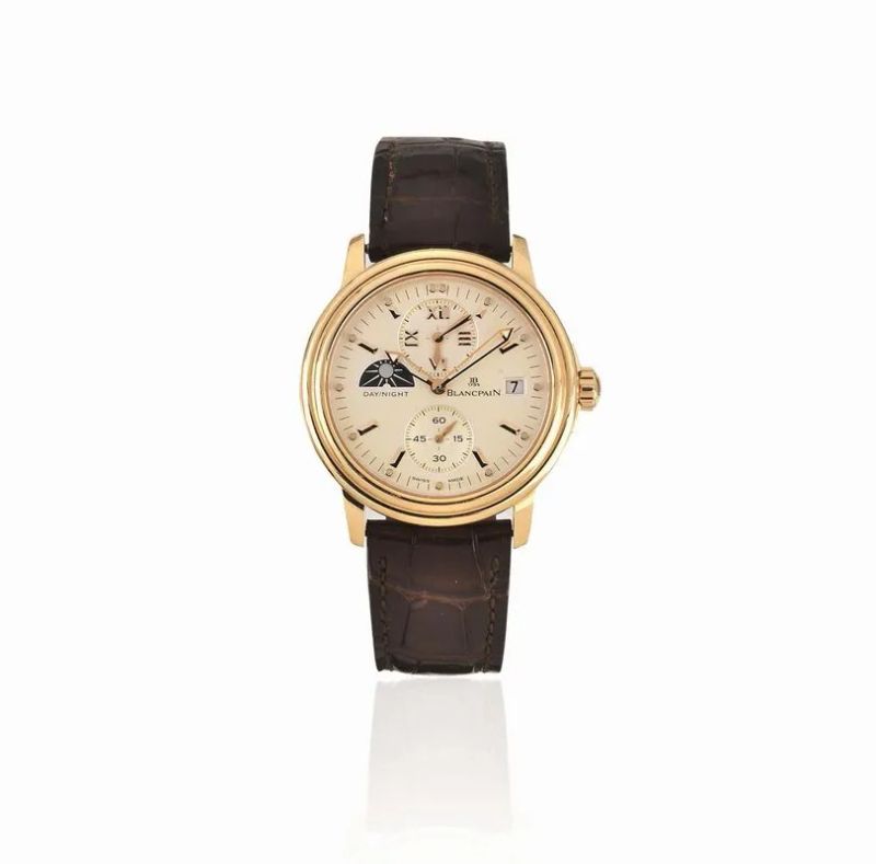 OROLOGIO DA POLSO BLANCPAIN LEMAN DAY NIGHT DUAL TIME REF. 2160-3642-53, LIMITED EDITION, N. 106/333, IN ORO ROSA 18K, CON SCATOLA  - Auction WATCHES - Pandolfini Casa d'Aste