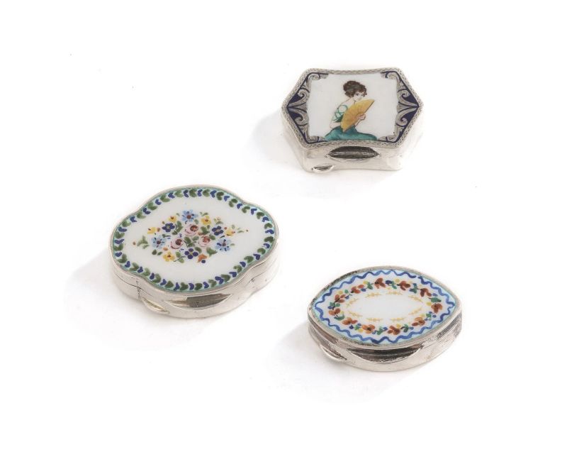      TRE PORTA PILLOLE, FIRENZE, SECOLO XX   - Auction ONLINE AUCTION | ITALIAN AND EUROPEAN SILVER - Pandolfini Casa d'Aste