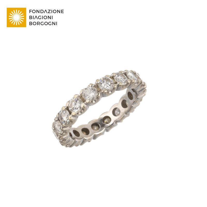 ETERNITY DIAMOND RING IN 18KT WHITE GOLD  - Auction ONLINE AUCTION | JEWELS - Pandolfini Casa d'Aste