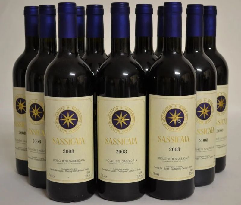 Sassicaia Tenuta San Guido 2008                                             - Auction The passion of a life. A selection of fine wines from the Cellar of the Marcucci. - Pandolfini Casa d'Aste