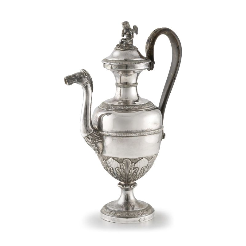 A SILVER TEA POT, ROME, 19TH CENTURY, MARKS OF FILIPPO DELLA MIGLIA  - Auction Italian and european silvers - Pandolfini Casa d'Aste