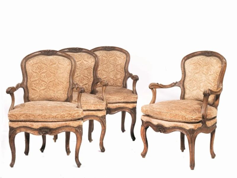 QUATTRO POLTRONE, VENETO, SECOLO XVIII  - Auction European Furniture and WORKS OF ART - Pandolfini Casa d'Aste