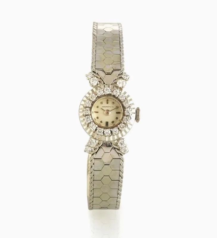 Orologio per signora Hausmann &amp; Co., anni '50, in oro bianco e diamanti  - Auction Fine Jewels and Watches - Pandolfini Casa d'Aste
