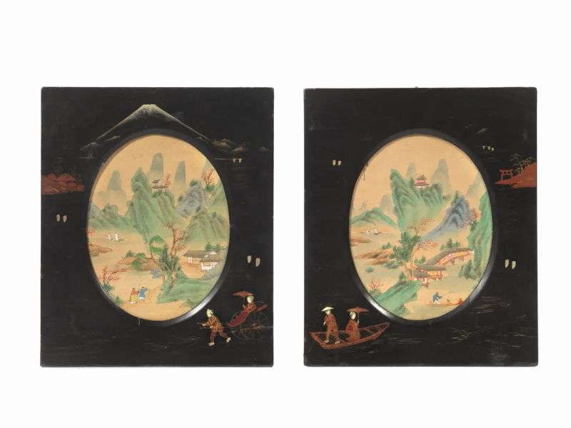 COPPIA DI PLACCHE, GIAPPONE, PERIODO MEIJI, SEC. XIX  - Auction Asian Art - Pandolfini Casa d'Aste
