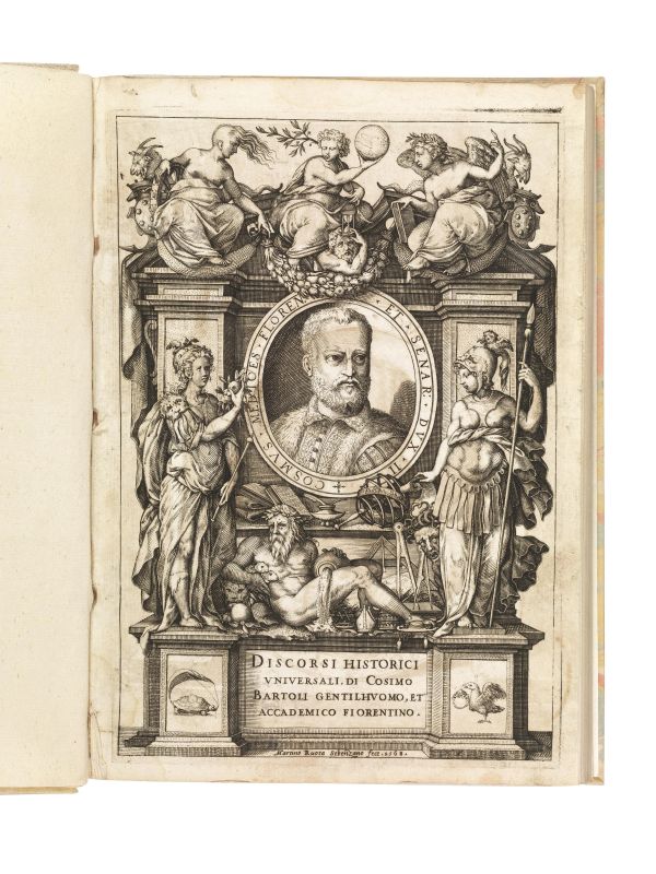      (Medici - Firenze)   BARTOLI, Cosimo.   Discorsi historici vniuersali, di Cosimo Bartoli gentilhuomo, et accademico fiorentino.   (In Venetia, appresso Francesco de Franceschi senese, 1569).    - Asta LIBRI, MANOSCRITTI E AUTOGRAFI - Pandolfini Casa d'Aste