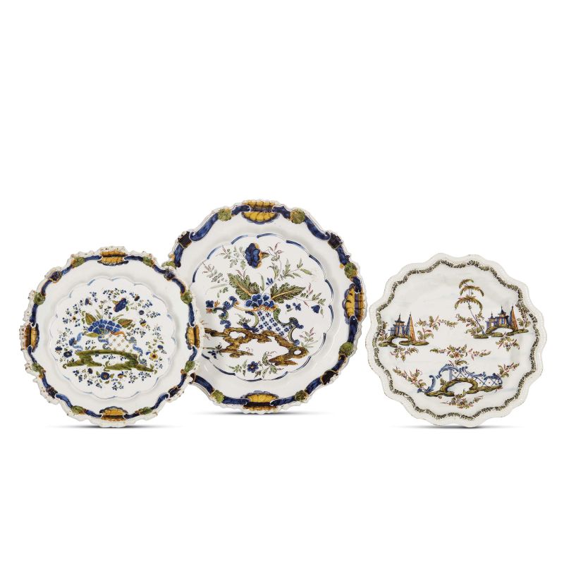 THREE NOVE DISHES, PASQUALE ANTONIBON MANUFACTURY, CIRCA 1740-1770  - Auction FURNITURE, OBJECTS OF ART AND SCULPTURES FROM PRIVATE COLLECTIONS - Pandolfini Casa d'Aste