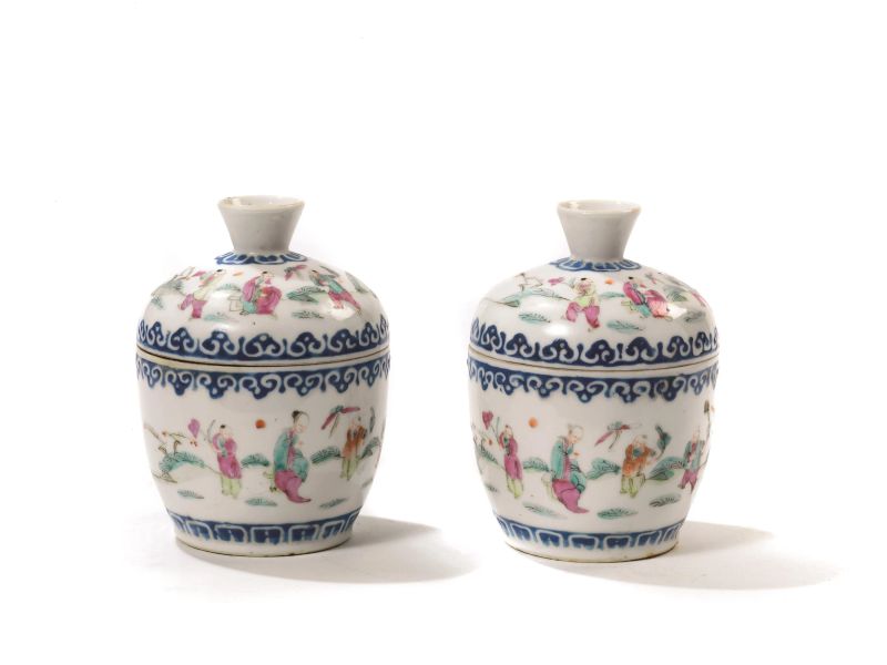 COPPIA DI CONTENITORI, CINA, DINASTIA QING, SEC. XIX  - Auction Asian Art - Pandolfini Casa d'Aste