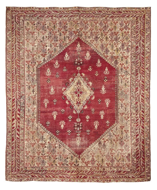      TAPPETO GHIORDES, TURCHIA, 1850   - Auction important antique rugs - Pandolfini Casa d'Aste