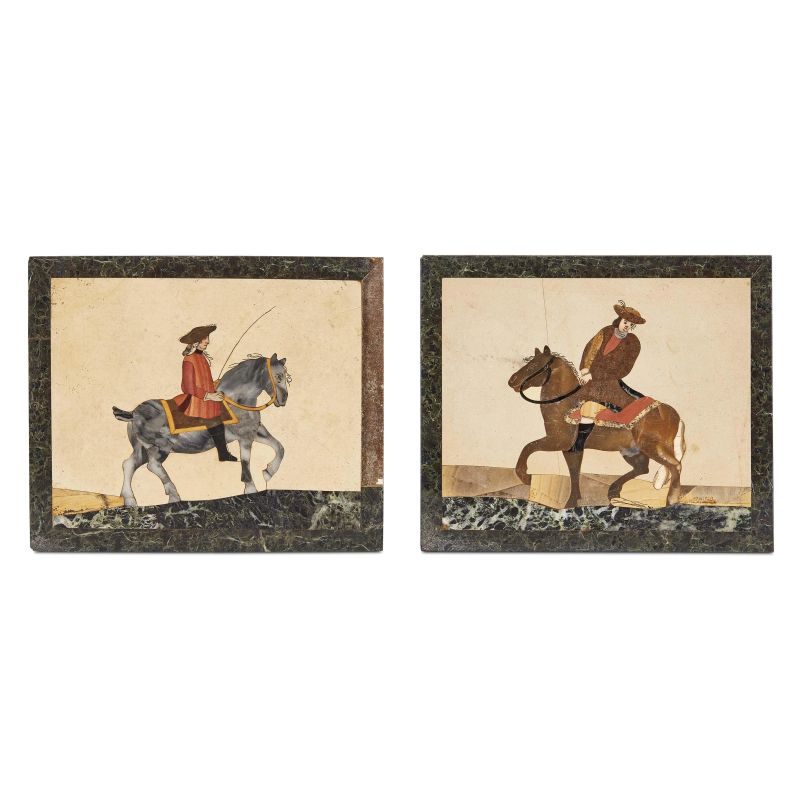 A PAIR OF FLORENTINE PLAQUES, SECOND HALF 18TH CENTURY  - Auction INTERNATIONAL FINE ART AND AN IMPORTANT COLLECTION OF PENDULES “AU BON SAUVAGE” - Pandolfini Casa d'Aste