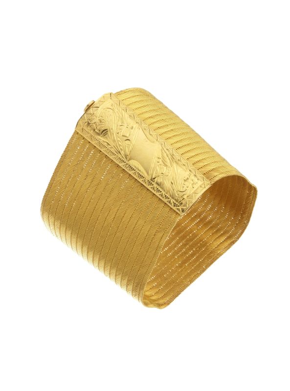 BRACCIALE A STUOIA IN ORO GIALLO 22KT  - Auction TIMED AUCTION I JEWELS, WATCHES, PENS AND SILVER - Pandolfini Casa d'Aste