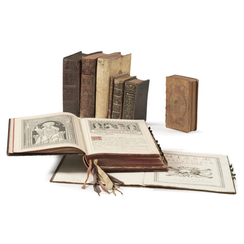 Lot of nine antique religious works. Not collated. Condition report upon request.  - Auction BOOKS, MANUSCRIPTS AND AUTOGRAPHS - Pandolfini Casa d'Aste