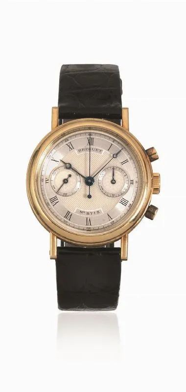 OROLOGIO DA POLSO CON CRONOGRAFO BREGUET, REF. 5237, N. 2713 A, ANNI '90, IN ORO GIALLO 18 K  - Auction WATCHES - Pandolfini Casa d'Aste