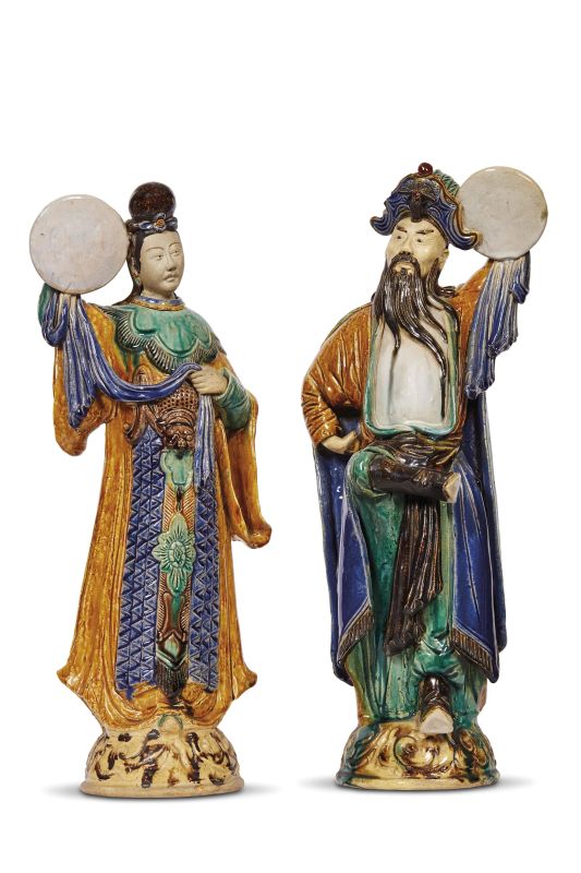 A PAIR OF SCOLPTURES, CHINA, QING DYNASTY, 19TH CENTURY  - Auction ASIAN ART / &#19996;&#26041;&#33402;&#26415;   - Pandolfini Casa d'Aste