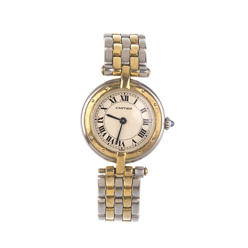 Cartier : CARTIER PANTHERE STAINLESS STEEL AND GOLD LADY'S WATCH  - Auction WATCHES - Pandolfini Casa d'Aste