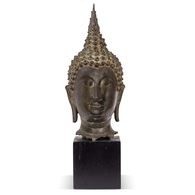 A BRONZE BUDDHA HEAD, THAILAND, AYUTTHAYA PERIOD, 15TH-16TH CENTURY  - Auction Asian Art | &#19996;&#26041;&#33402;&#26415; - Pandolfini Casa d'Aste