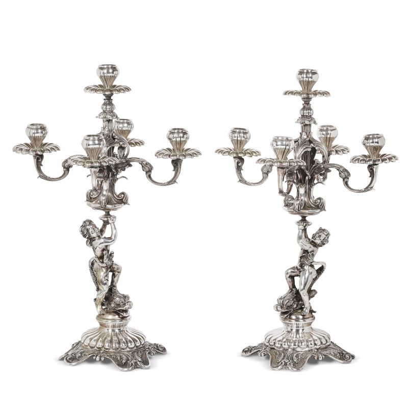 



A PAIR OF MILANESE CANDELABRA, 20TH CENTURY  - Auction Italian ad European silver - Pandolfini Casa d'Aste