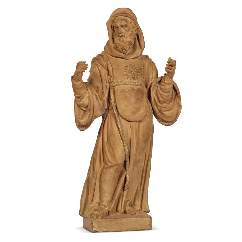 Plastic artist of 18th century, Central Italy, Saint Francis of Paola, terracotta  - Auction GIOVANNI PRATESI | HOMO FABER PART II - Pandolfini Casa d'Aste