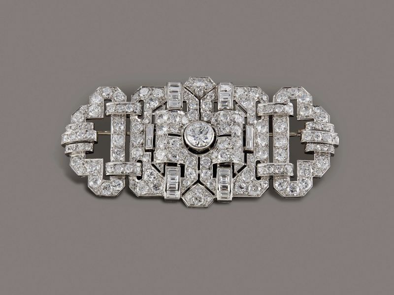 SPILLA IN PLATINO E DIAMANTI  - Auction FINE JEWELS - Pandolfini Casa d'Aste