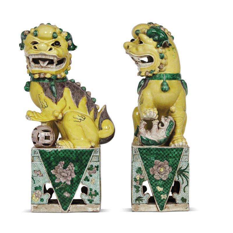 A PAIR OF GUARDIAN LIONS, CHINA, QING DYNASTY, 19TH CENTURY  - Auction TIMED AUCTION | Asian Art -&#19996;&#26041;&#33402;&#26415; - Pandolfini Casa d'Aste