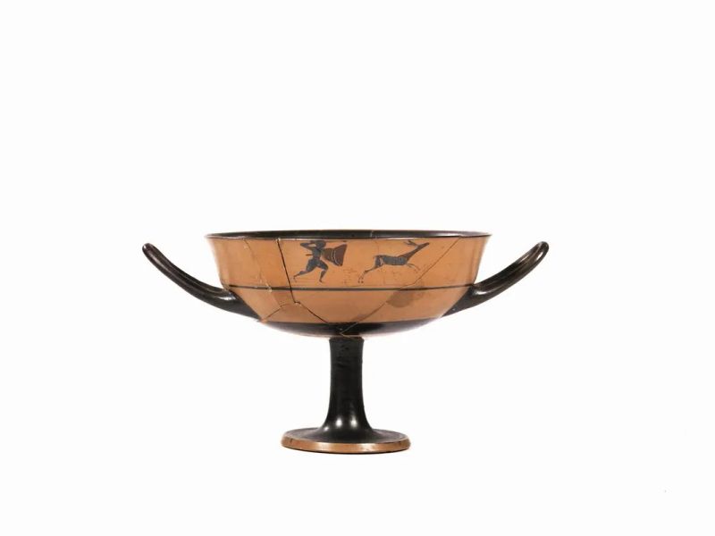 KYLIX ATTICA A FIGURE NERE TIPO LIP CUP  - Auction Antiquities - Pandolfini Casa d'Aste