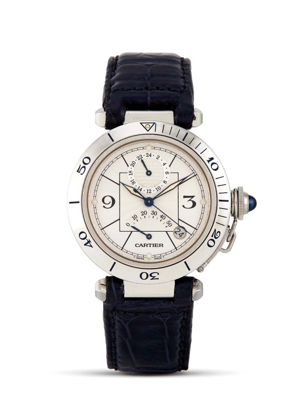 CARTIER PASHA DUAL TIME RISERVA DI CARICA REF. 2388 N. 8411XXCC  - Auction Fine watches - Pandolfini Casa d'Aste