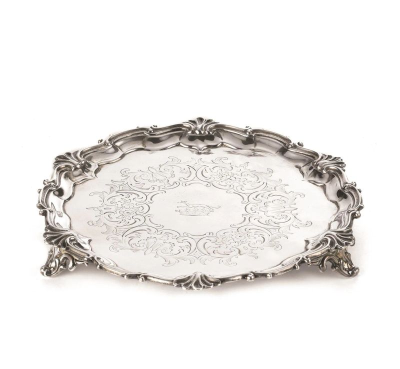      SALVER, LONDRA, 1846, ARGENTIERI EDWARD, EDWARD JUNIOR, JOHN &amp; WILLIAM BARNARD   - Auction ONLINE AUCTION | ITALIAN AND EUROPEAN SILVER - Pandolfini Casa d'Aste