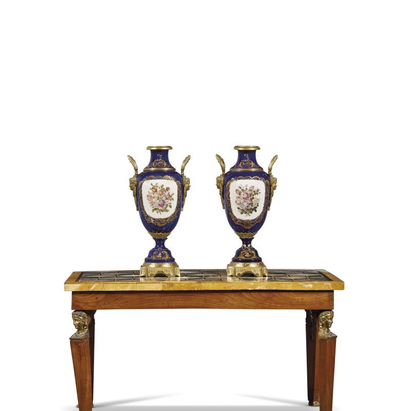 A PAIR OF SÈVRES VASES, FRANCE, 19TH CENTURY   - Auction INTERNATIONAL FINE ART and russian objets de vertu - Pandolfini Casa d'Aste