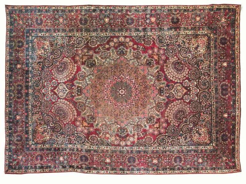 TAPPETO KIRMAN, PERSIA, INIZI SECOLO XX  - Asta Importanti Mobili, Arredi e Oggetti d'Arte - Pandolfini Casa d'Aste