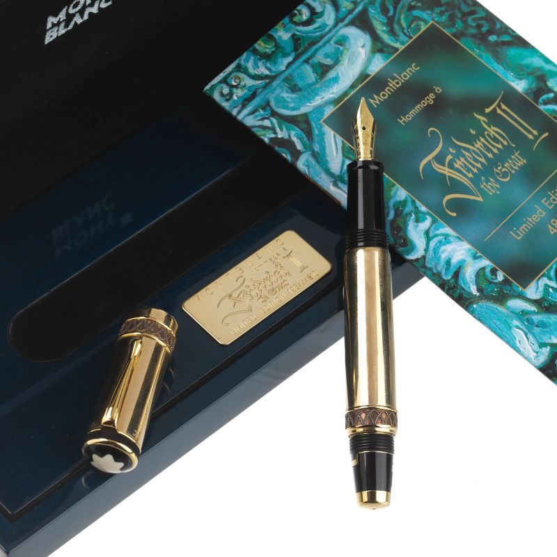 Montblanc : MONTBLANC &quot;HOMMAGE A FRIEDRICH II THE GREAT&quot; SERIE PATRON OF ART PENNA STILOGRAFICA EDIZIONE LIMITATA N. 1964/4810, ANNO 1999  - Asta ASTA A TEMPO | PENNE DA COLLEZIONE - Pandolfini Casa d'Aste