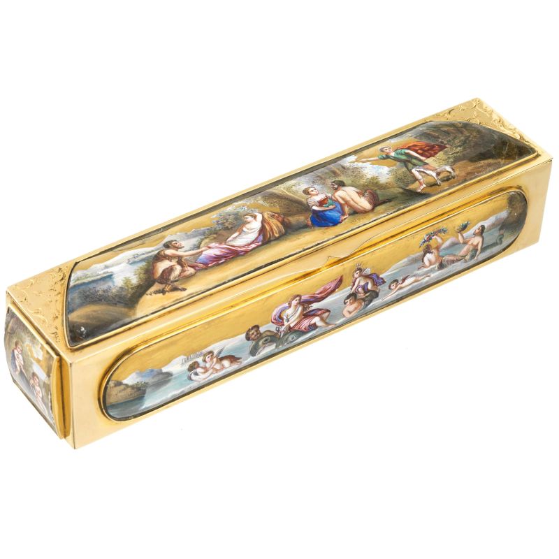 RECTANGULAR MINIATURE BOX IN 18KT YELLOW GOLD  - Auction ONLINE AUCTION | FINE JEWELS - Pandolfini Casa d'Aste
