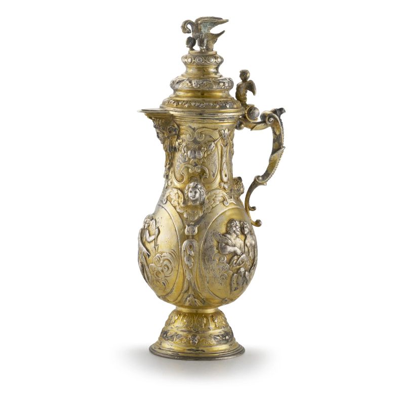 A SILVER EWER, HANAU, END OF 19TH CENTURY, MARK OF GEORG ROTH & CO  - Auction Italian and european silvers - Pandolfini Casa d'Aste