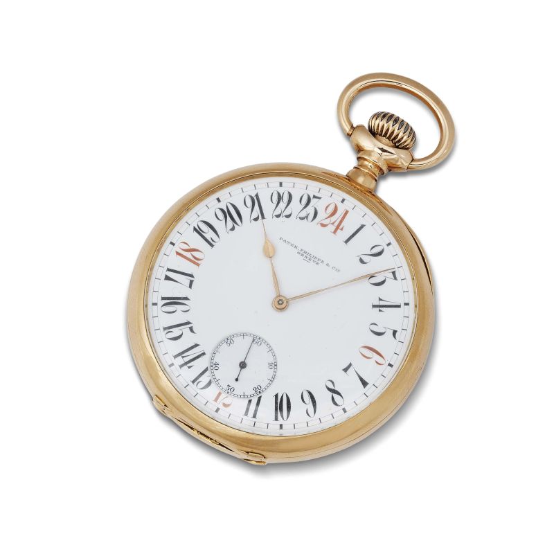 Patek Philippe : PATEK PHILIPPE &amp; CIE GONDOLO 24 HOURS YELLOW GOLD POCKET WATCH N. 2801XX  - Auction WRISTWATCHES - Pandolfini Casa d'Aste