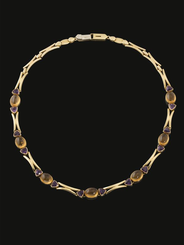 COLLANA IN ORO GIALLO, QUARZI CITRINI E AMETISTE  - Auction FINE JEWELS - Pandolfini Casa d'Aste