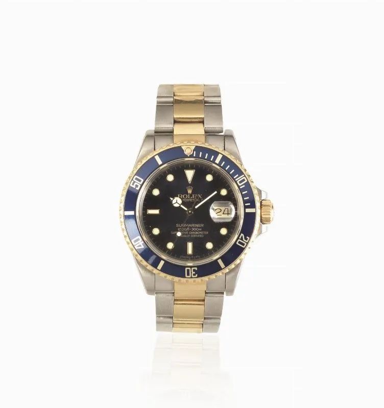 OROLOGIO DA POLSO ROLEX OYSTER PERPETUAL DATE SUBMARINER 1000ft=300m, REF. 16803 CASSA N. 9’150’206, 1985 CIRCA, IN ACCIAIO E ORO  - Auction watches - II - Pandolfini Casa d'Aste