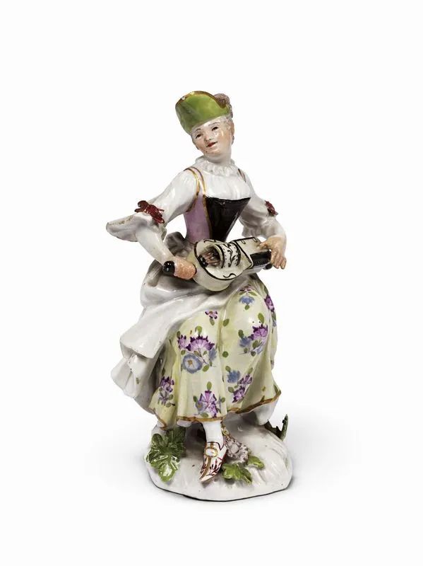 SUONATRICE DI GIRONDA, MEISSEN, 1745  - Auction The charm and splendour of maiolica and porcelain: the Pietro Barilla Collection and an important Roman collection - Pandolfini Casa d'Aste