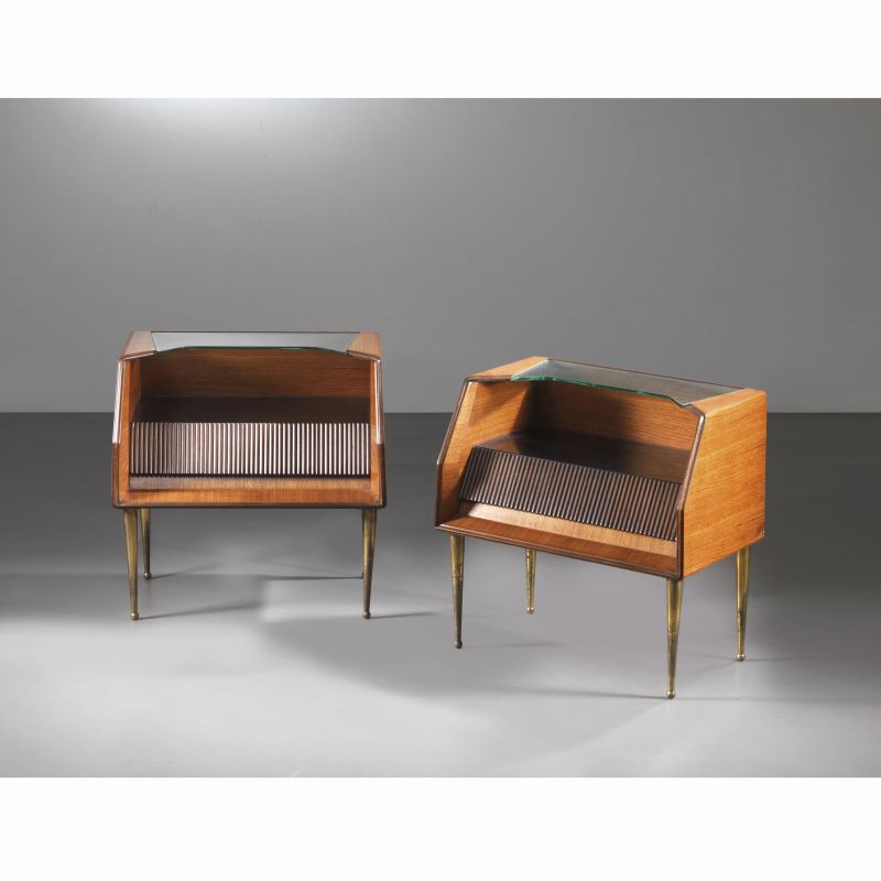 A PAIR OF BEDSIDE TABLES, WOODEN AND METAL STRUCTURE   - Auction 20th CENTURY DESIGN - Pandolfini Casa d'Aste