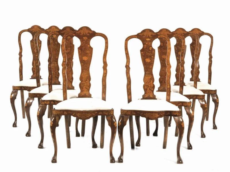 OTTO SEDIE IN STILE OLANDESE DEL SECOLO XVIII  - Auction European Furniture and WORKS OF ART - Pandolfini Casa d'Aste