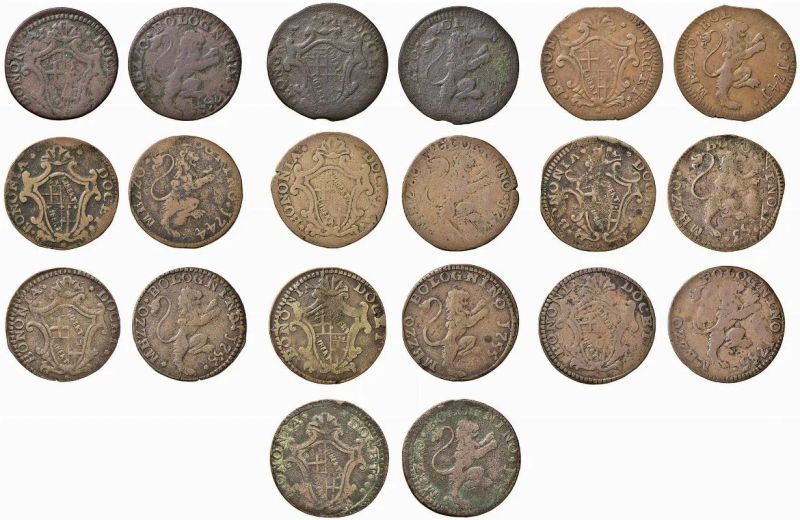 BENEDETTO XIV (PROSPERO LAMBERTINI 1740 - 1758), 10 MEZZI BOLOGNINI  - Auction Collectible coins and medals. From the Middle Ages to the 20th century. - Pandolfini Casa d'Aste