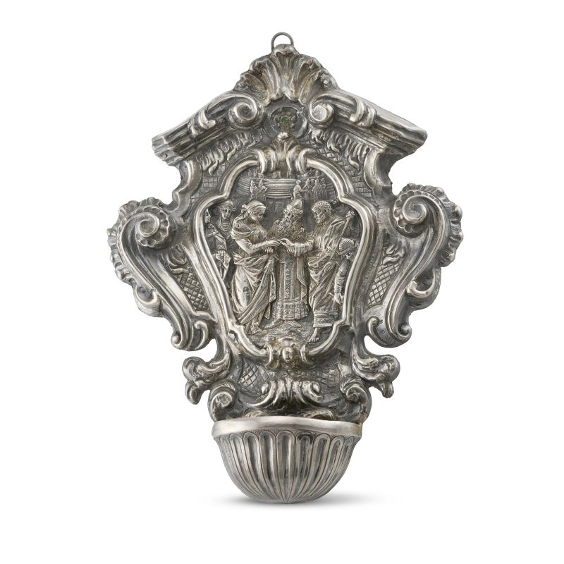 



ACQUASANTIERA, NAPOLI, SECOLO XIX  - Auction Italian and european silvers - Pandolfini Casa d'Aste