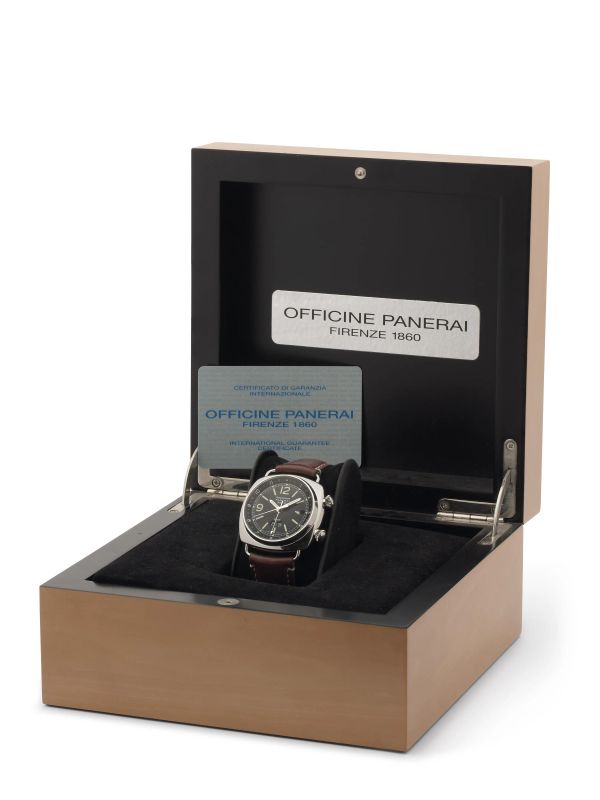 OROLOGIO PANERAI RADIOMIR GMT ALARM IN ACCIAIO REF. PAM00098 N.188/500 ANNO 2002  - Auction FINE WATCHES - Pandolfini Casa d'Aste